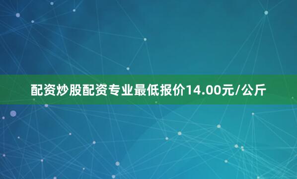 配资炒股配资专业最低报价14.00元/公斤