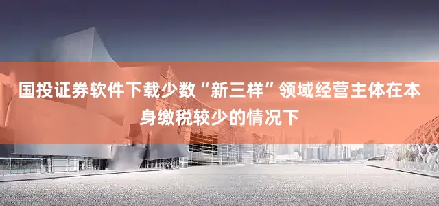 国投证券软件下载少数“新三样”领域经营主体在本身缴税较少的情况下